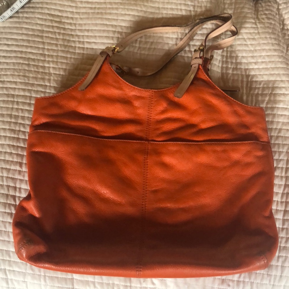Michael Kors orange leather purse